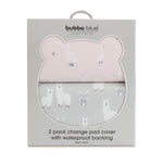 Provincial 2pk Waterproof Change Pad Covers - Blush/Grey - Bubba Blue Australia