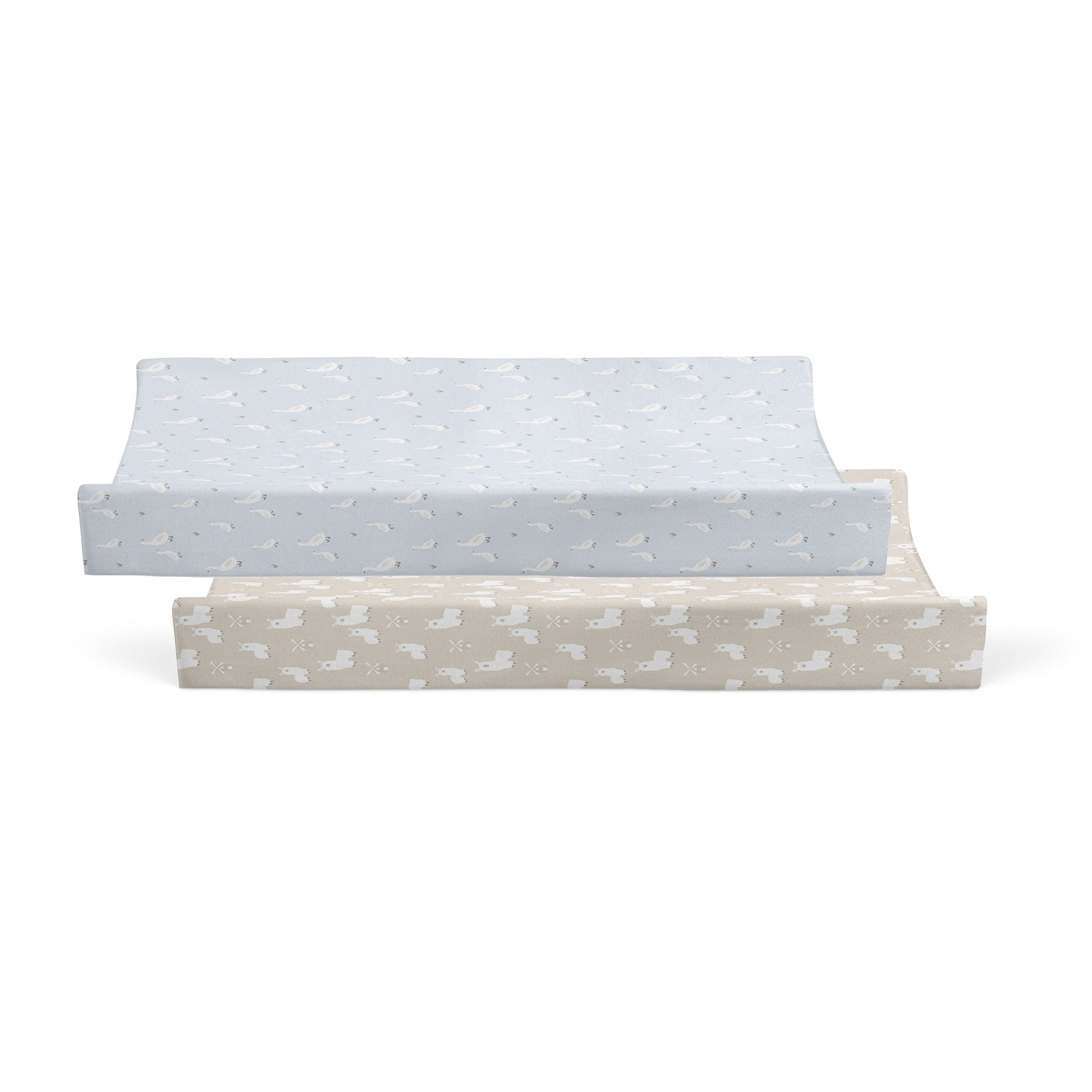 Provincial 2pk Waterproof Change Pad Covers - Sky/Almond - Bubba Blue Australia