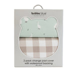 Provincial 2pk Waterproof Change Pad Covers - Olive/Taupe - Bubba Blue Australia