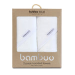Bamboo White 2pk Hooded Towels - Bubba Blue Australia