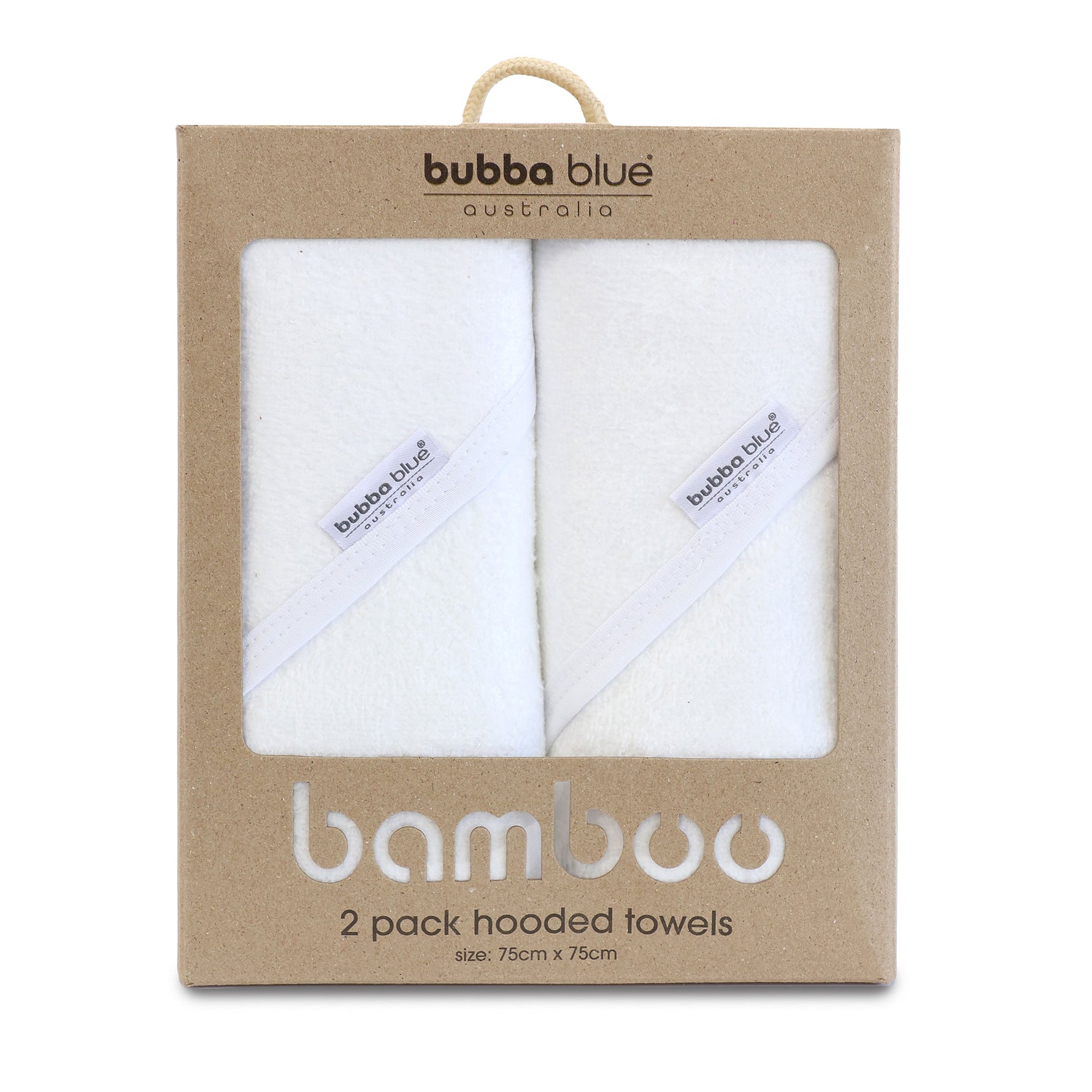 Bamboo White 2pk Hooded Towels - Bubba Blue Australia