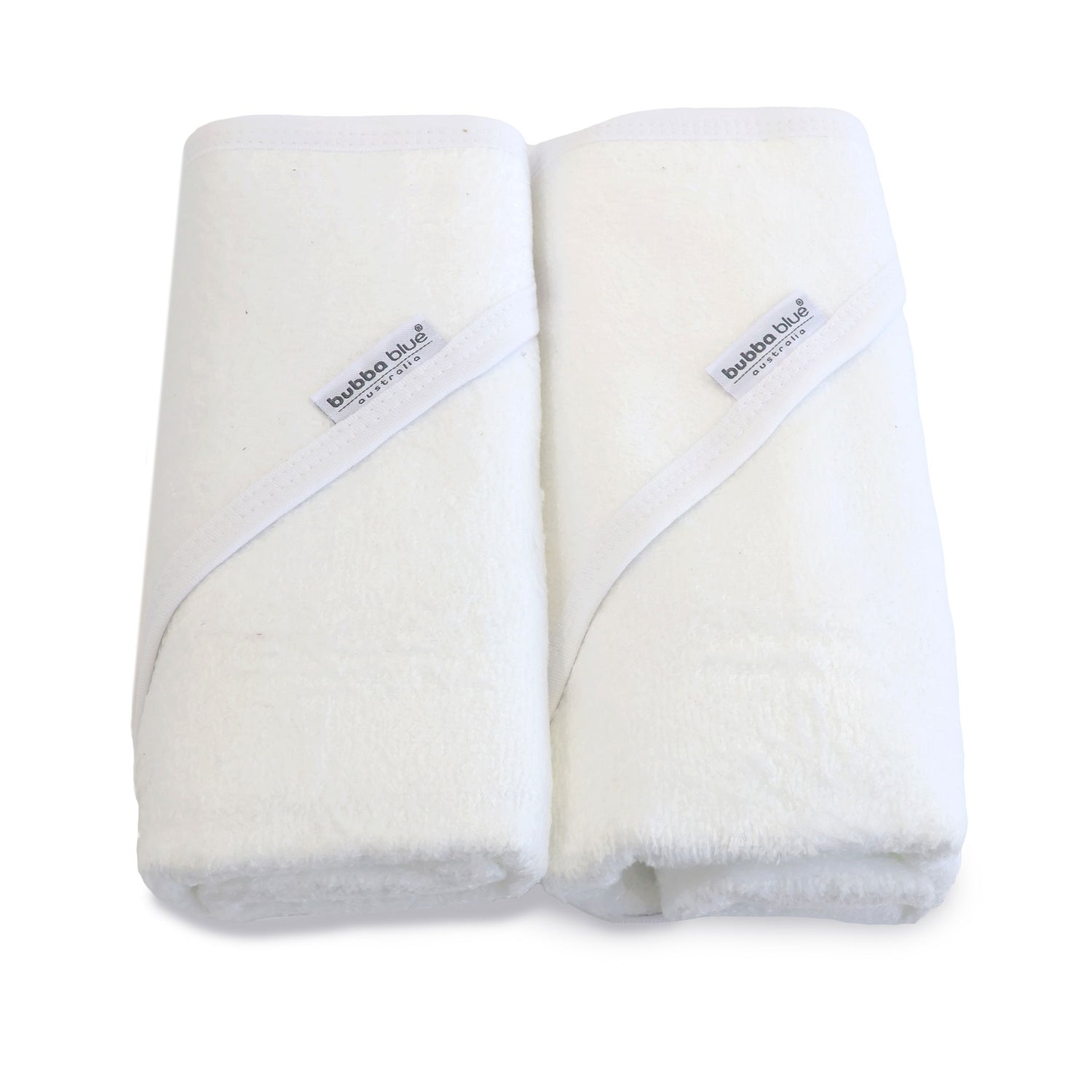 Bamboo White 2pk Hooded Towels - Bubba Blue Australia