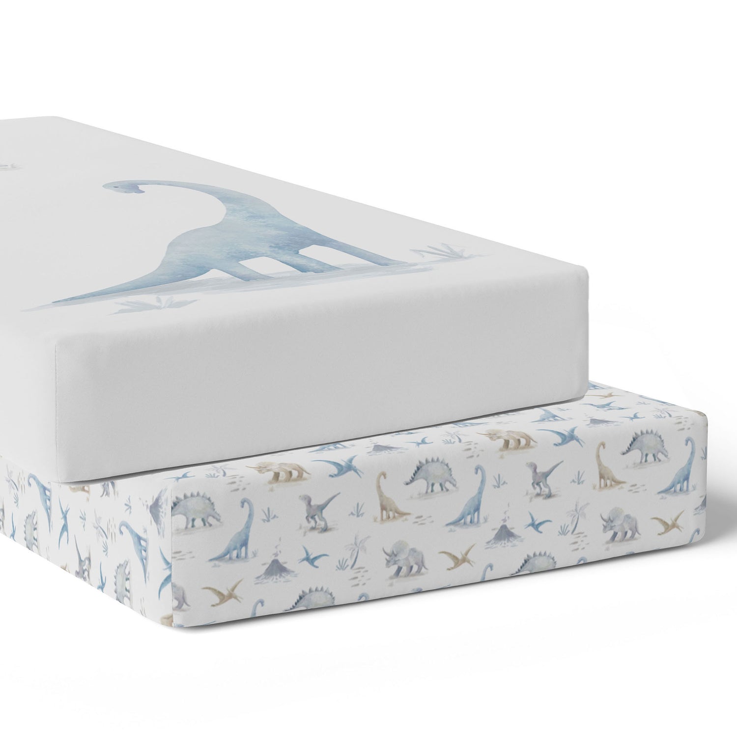 Jurassic Bamboo 2pk Jersey Cot Fitted Sheets - Bubba Blue Australia