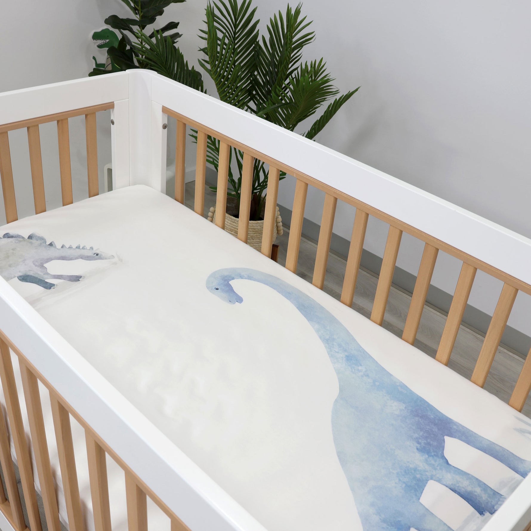 Jurassic Bamboo 2pk Jersey Cot Fitted Sheets - Bubba Blue Australia