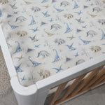 Jurassic Bamboo 2pk Jersey Cot Fitted Sheets - Bubba Blue Australia