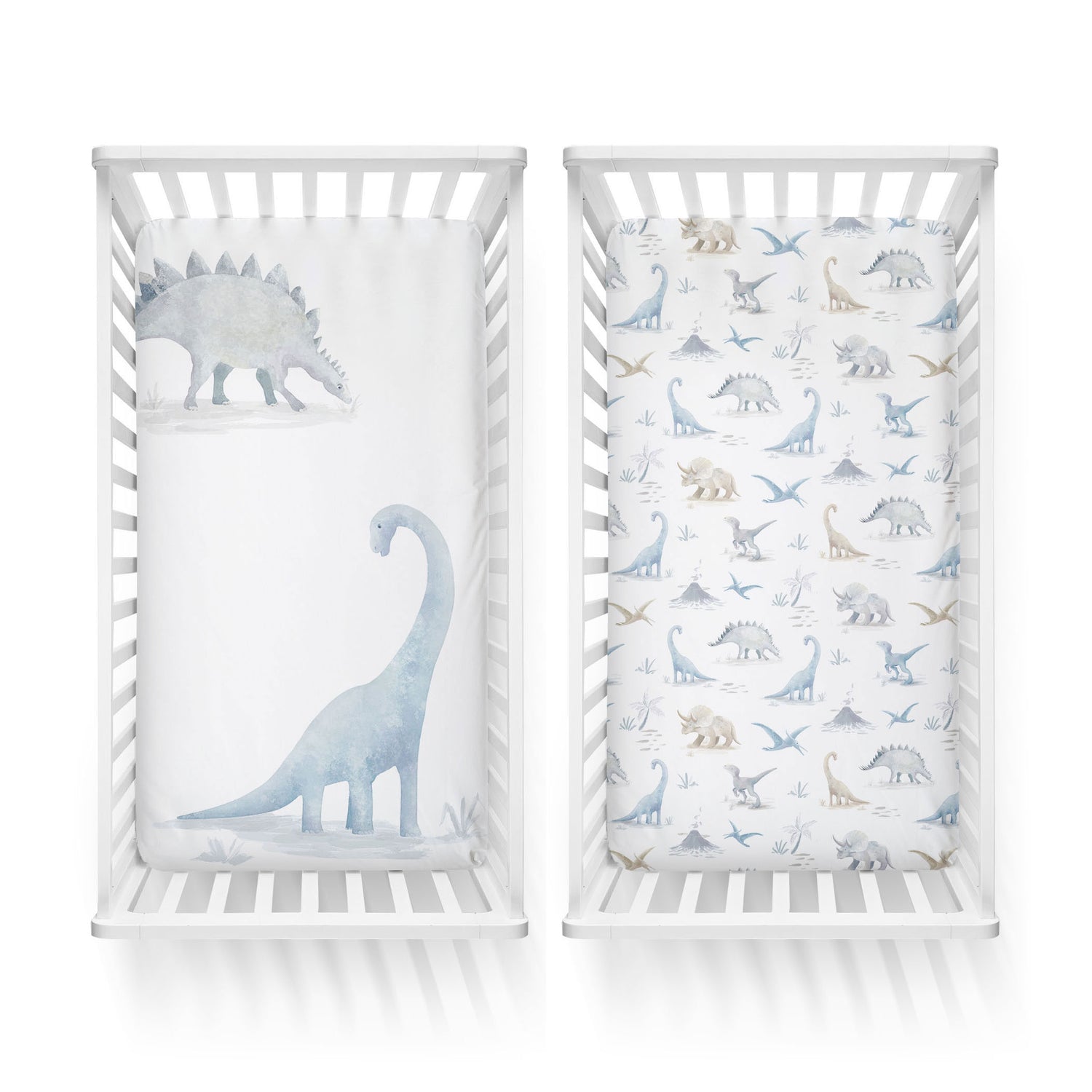 Jurassic Bamboo 2pk Jersey Cot Fitted Sheets - Bubba Blue Australia