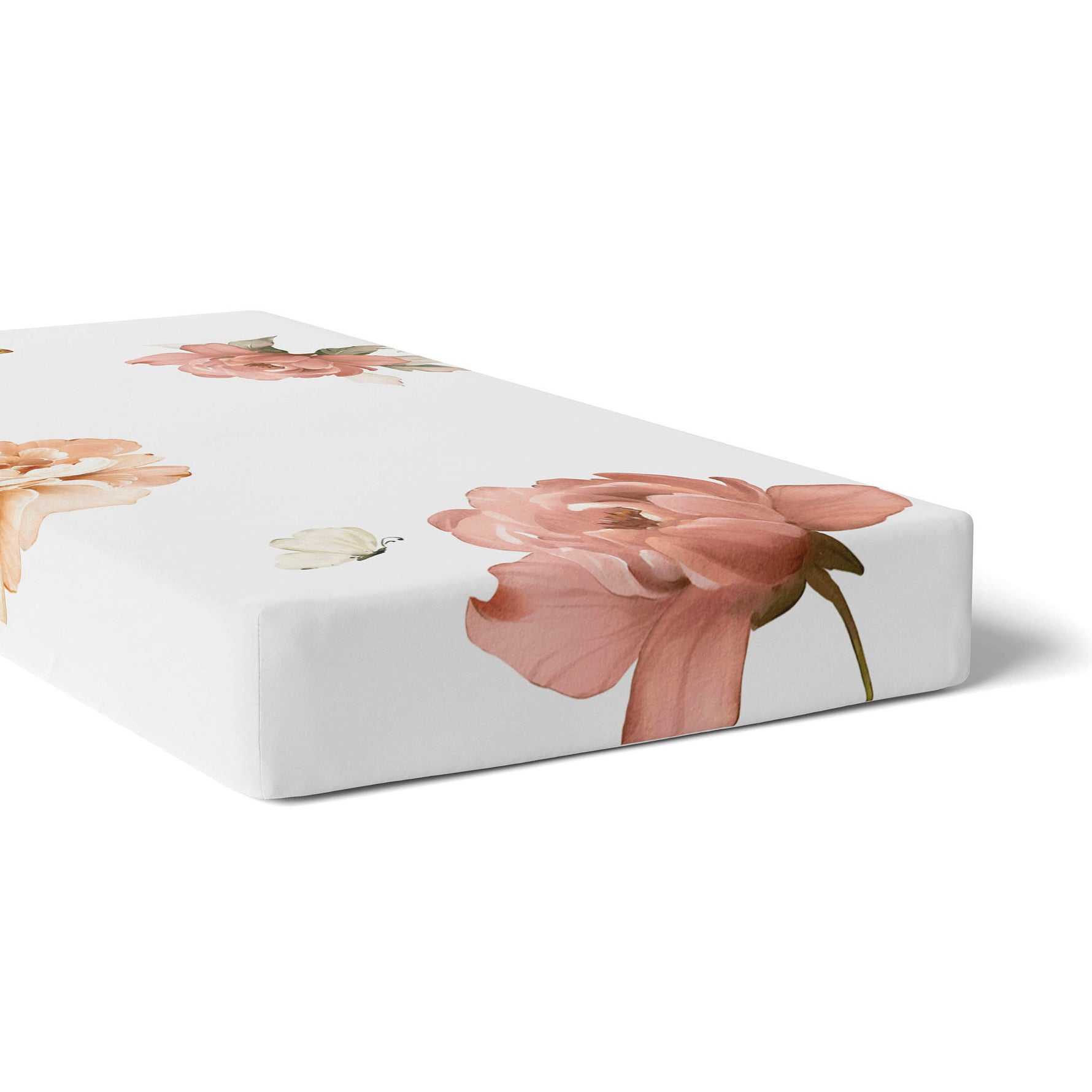 Peonies Bamboo 2pk Jersey Cot Fitted Sheets - Bubba Blue Australia