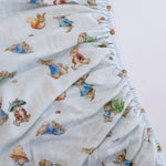 Peter Rabbit & Benjamin Bunny Cot Fitted Sheet - Bubba Blue Australia