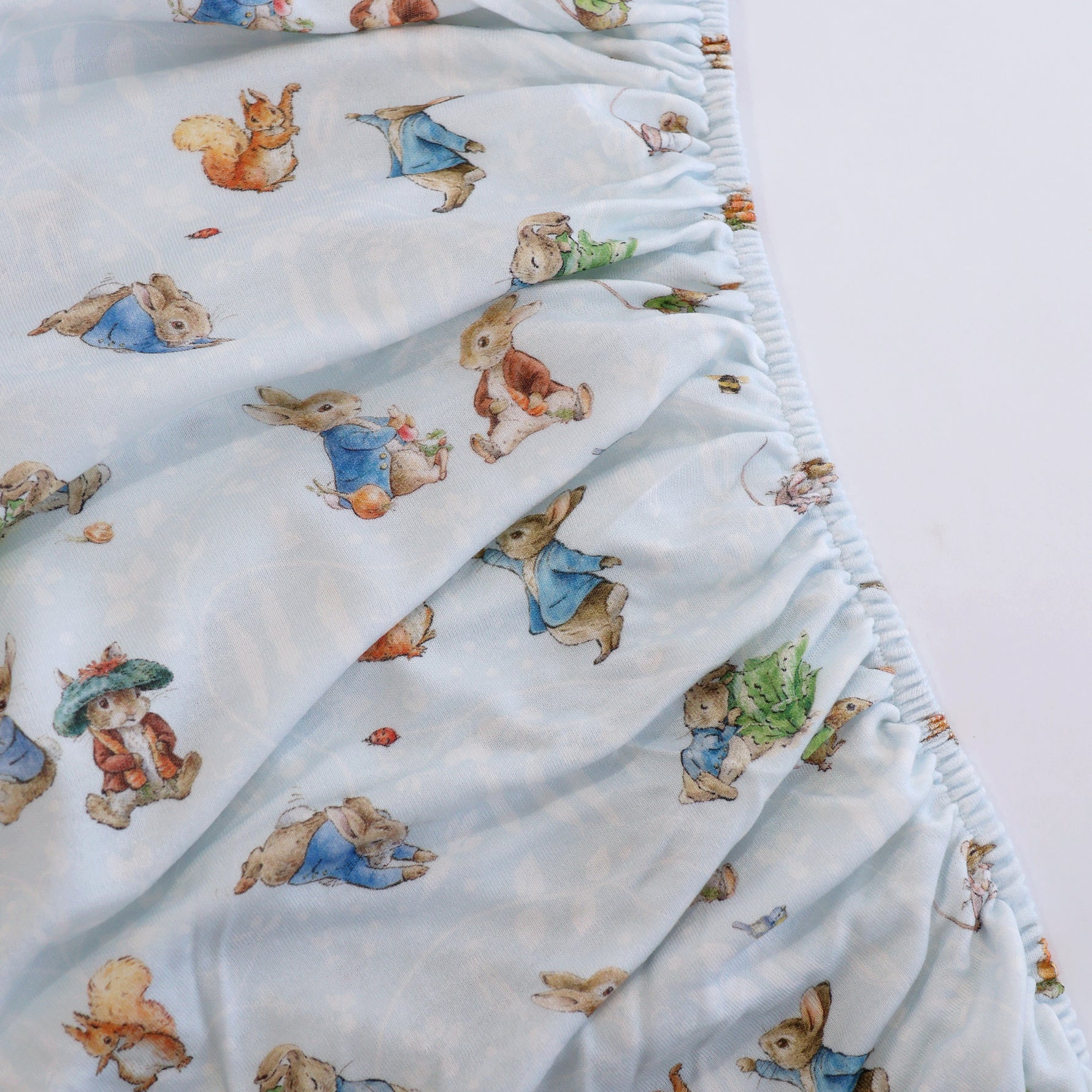 Peter Rabbit & Benjamin Bunny Cot Fitted Sheet - Bubba Blue Australia