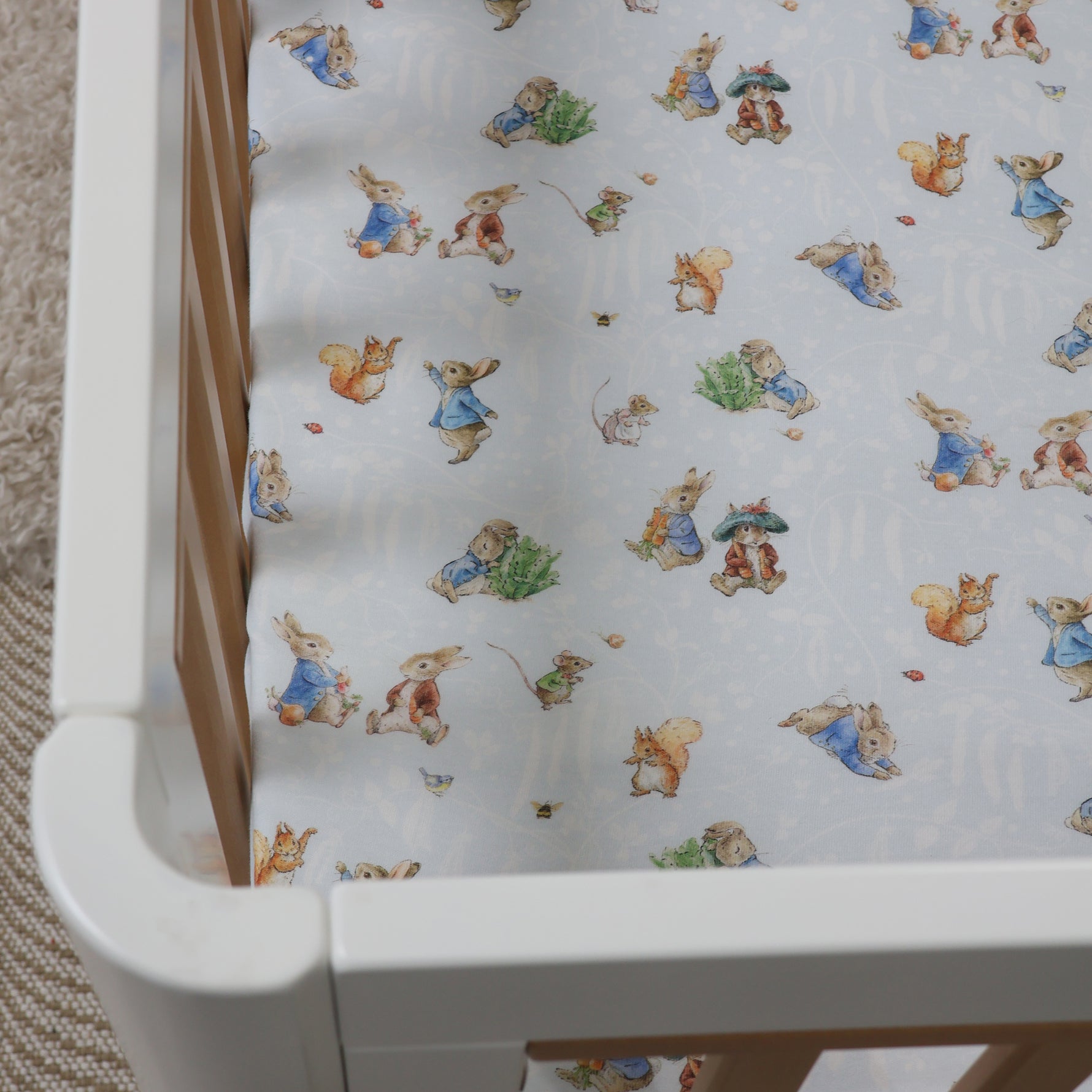 Peter Rabbit & Benjamin Bunny Cot Fitted Sheet - Bubba Blue Australia