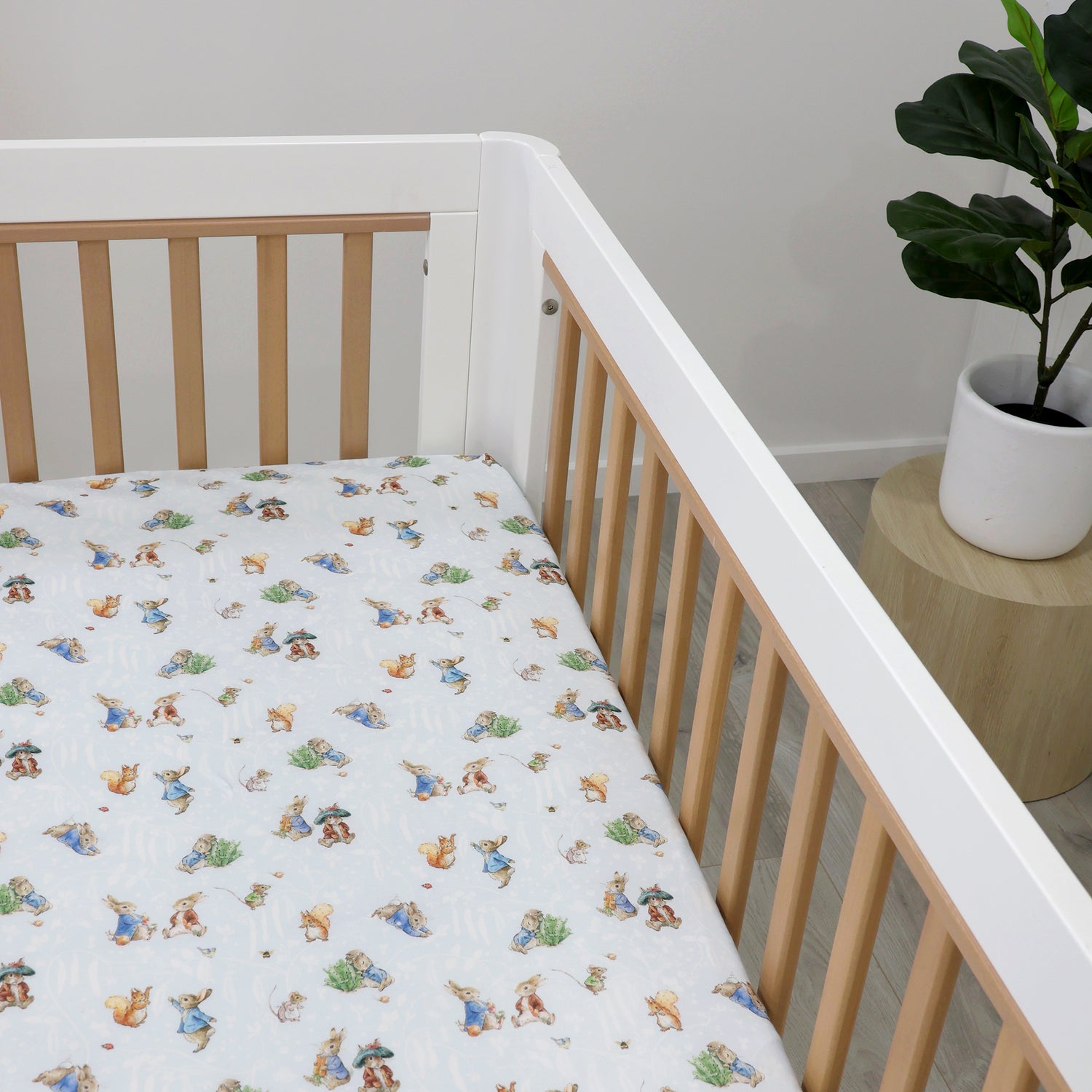 Peter Rabbit & Benjamin Bunny Cot Fitted Sheet - Bubba Blue Australia