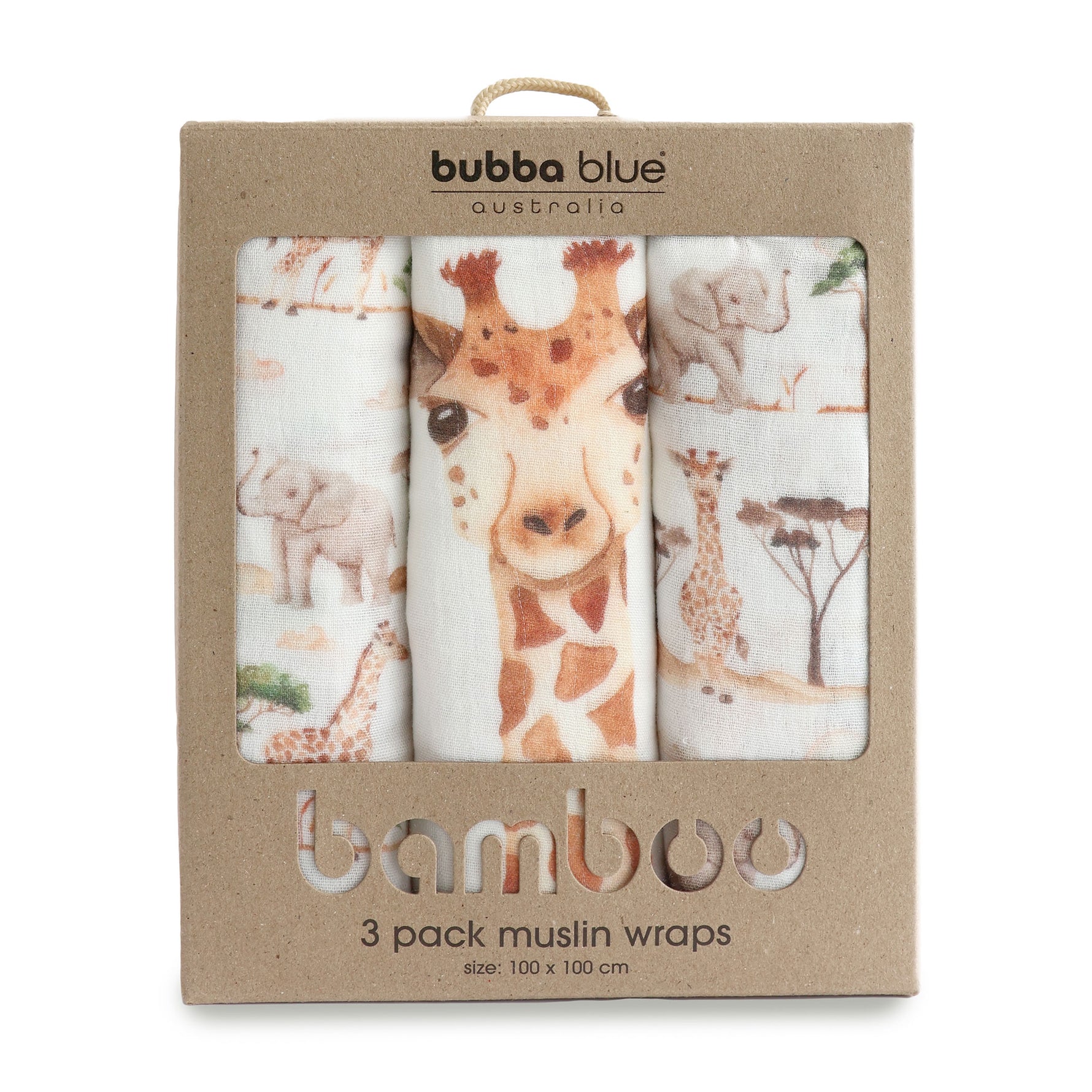 Adventure Bamboo 3pk Muslin Wraps - Bubba Blue Australia