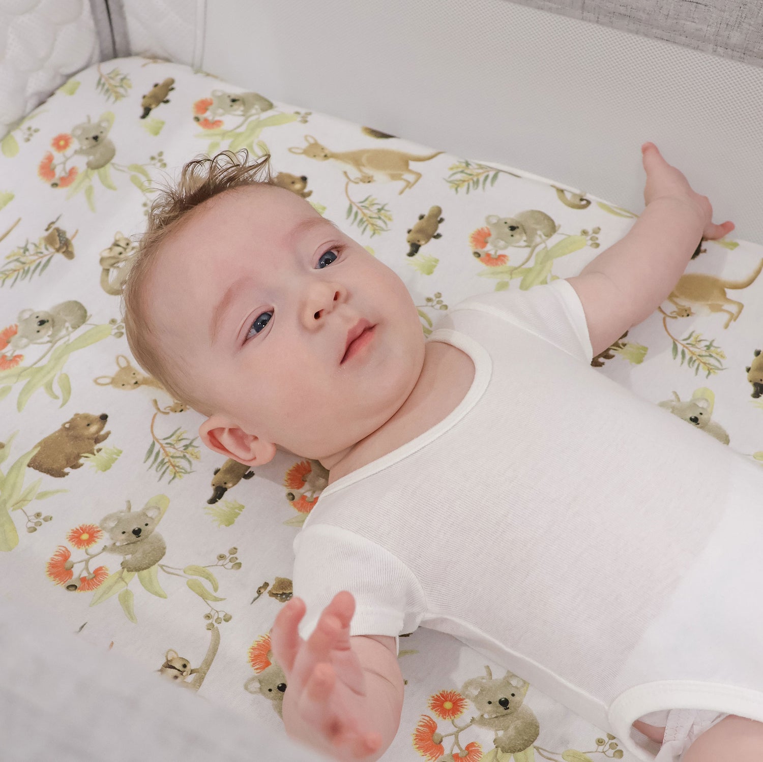 Aussie Animals Co Sleeper/Bedside Sleeper Jersey Fitted Sheet - Bubba Blue Australia