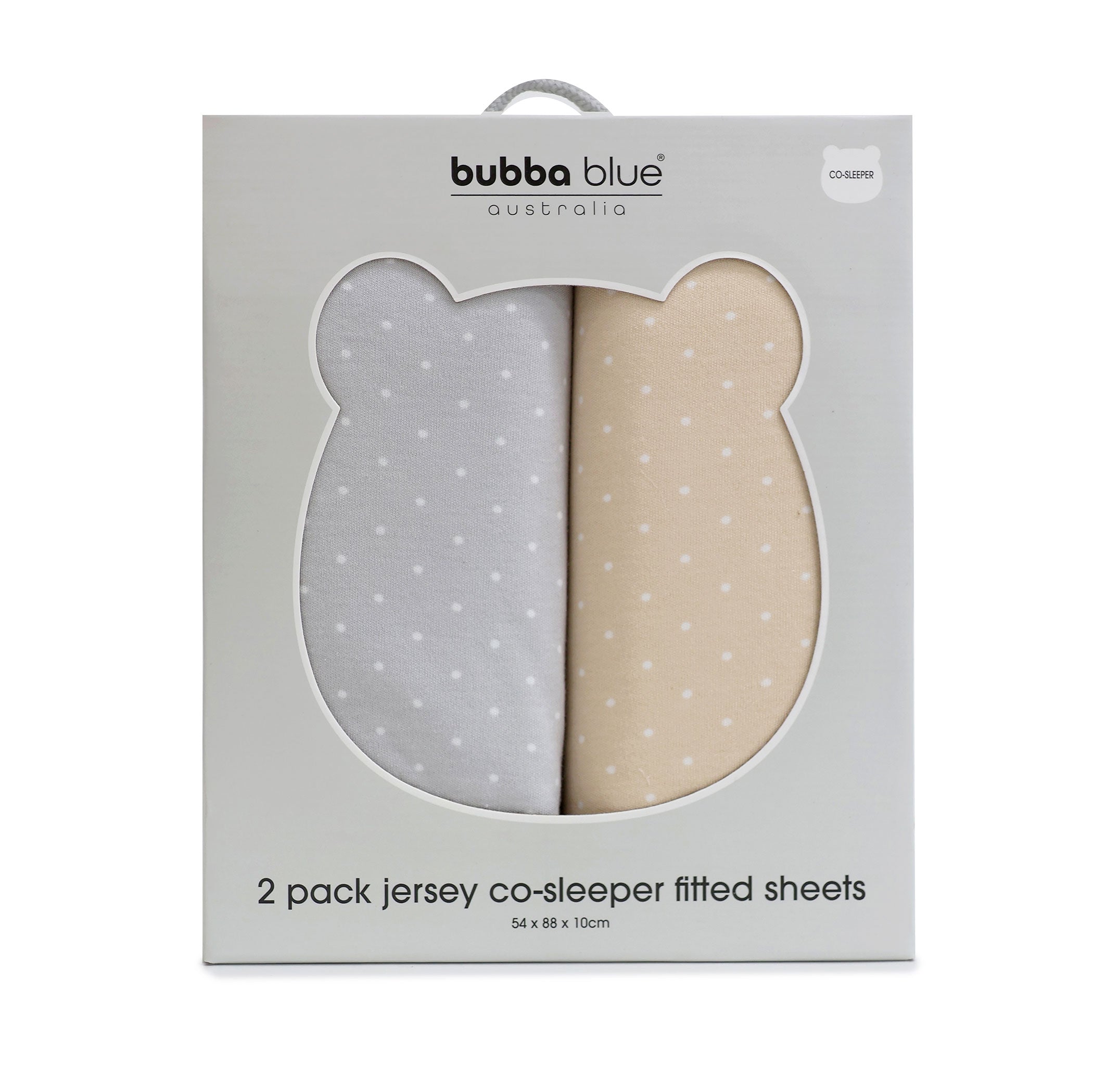 Confetti 2pk Jersey Co-sleeper Fitted Sheets Grey/Taupe