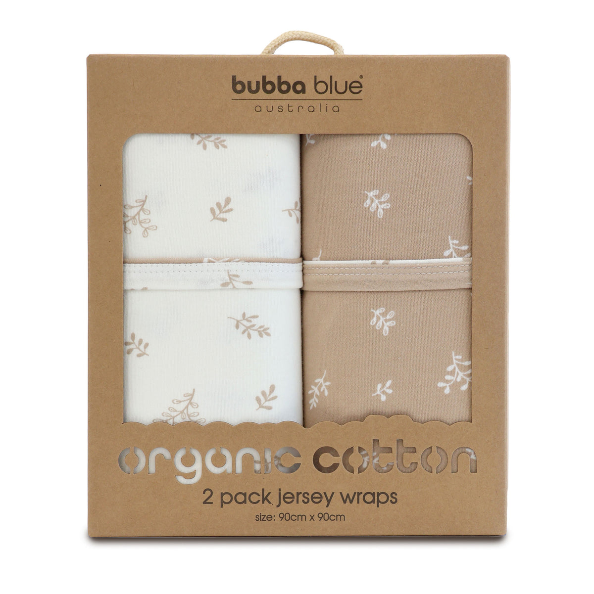 Organic Cotton 2pk Jersey Swaddle Wraps - Chestnut - Bubba Blue Australia