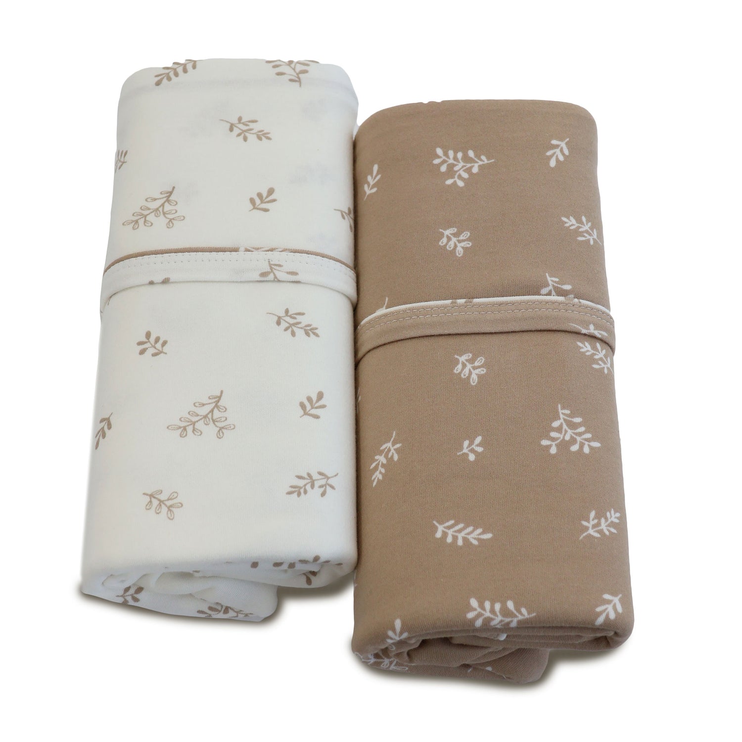 Organic Cotton 2pk Jersey Swaddle Wraps - Chestnut - Bubba Blue Australia