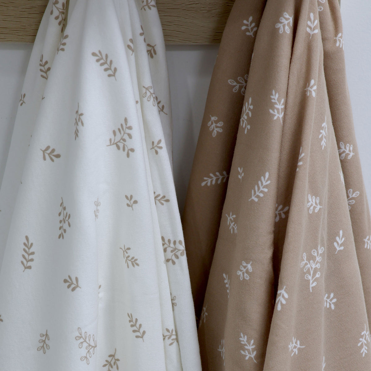 Organic Cotton 2pk Jersey Swaddle Wraps - Chestnut - Bubba Blue Australia