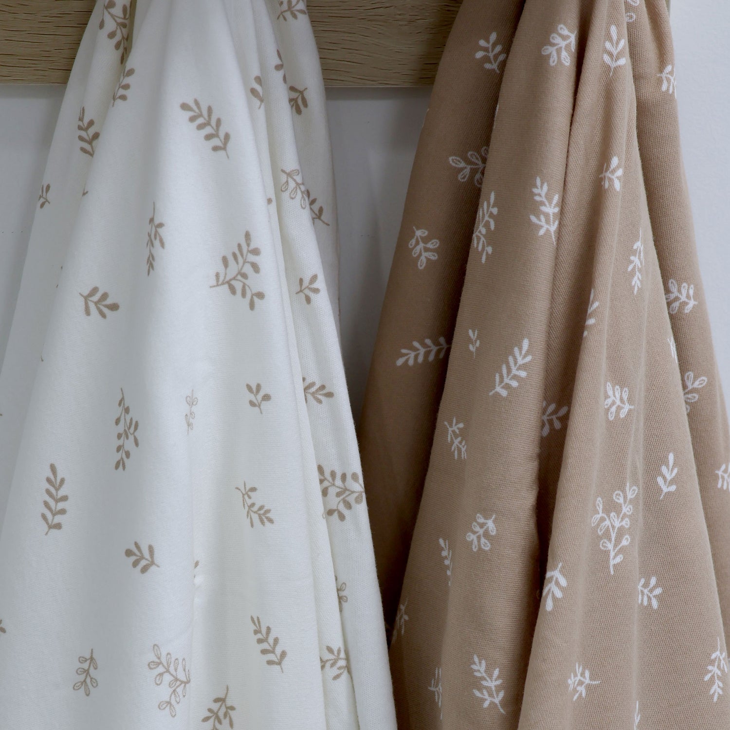 Organic Cotton 2pk Jersey Swaddle Wraps - Chestnut - Bubba Blue Australia