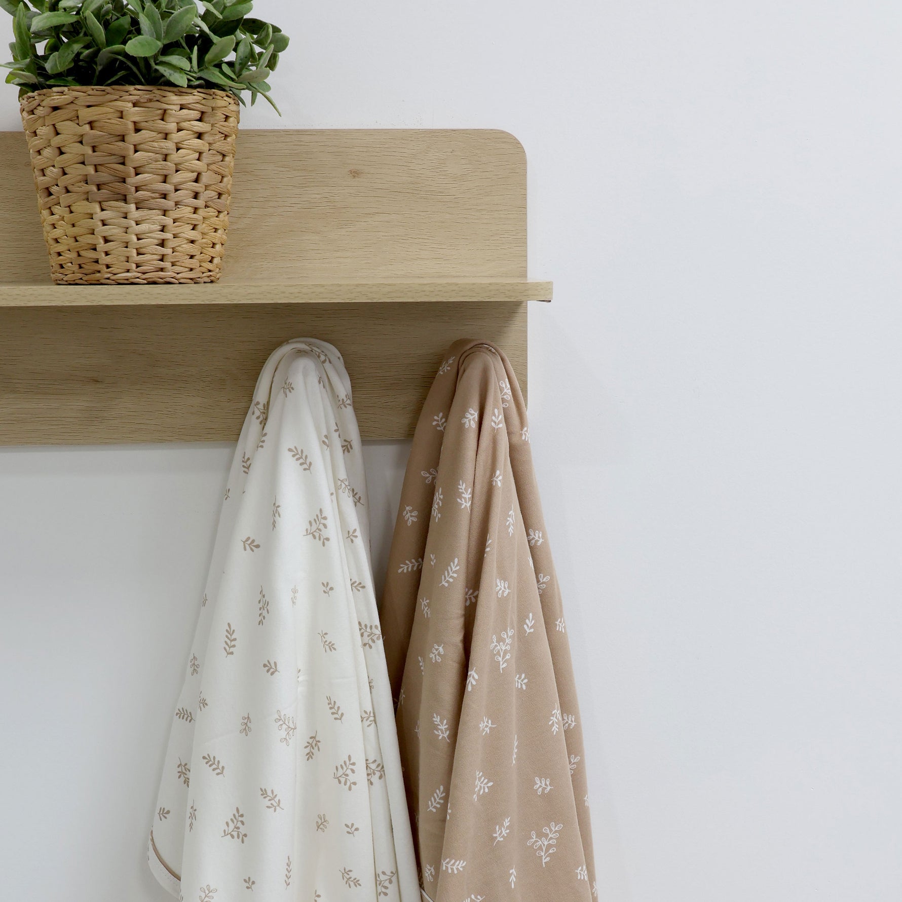 Organic Cotton 2pk Jersey Swaddle Wraps - Chestnut - Bubba Blue Australia