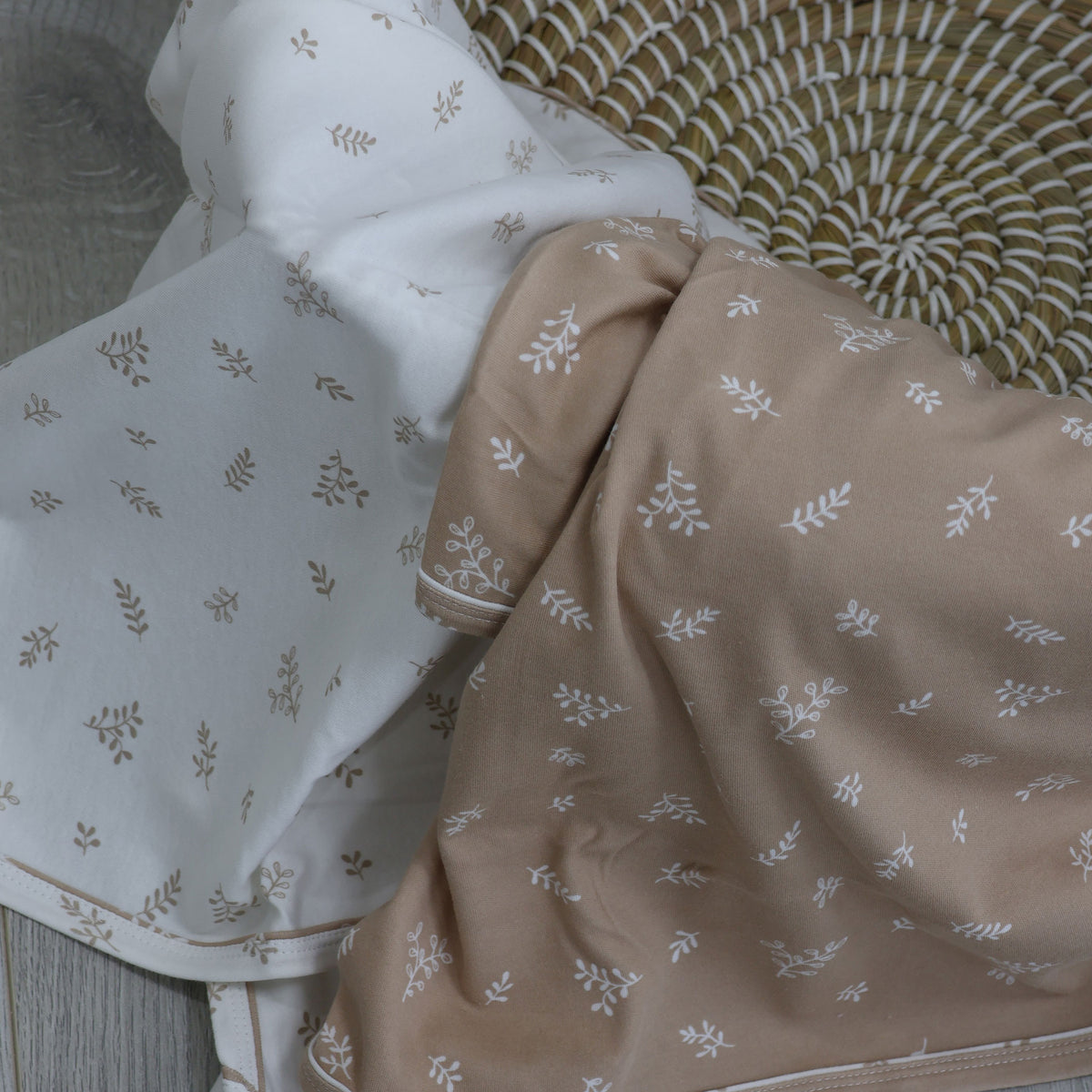 Organic Cotton 2pk Jersey Swaddle Wraps - Chestnut - Bubba Blue Australia