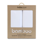 Bamboo White 2pk Co Sleeper/Bedside Sleeper Jersey Fitted sheets - Bubba Blue Australia