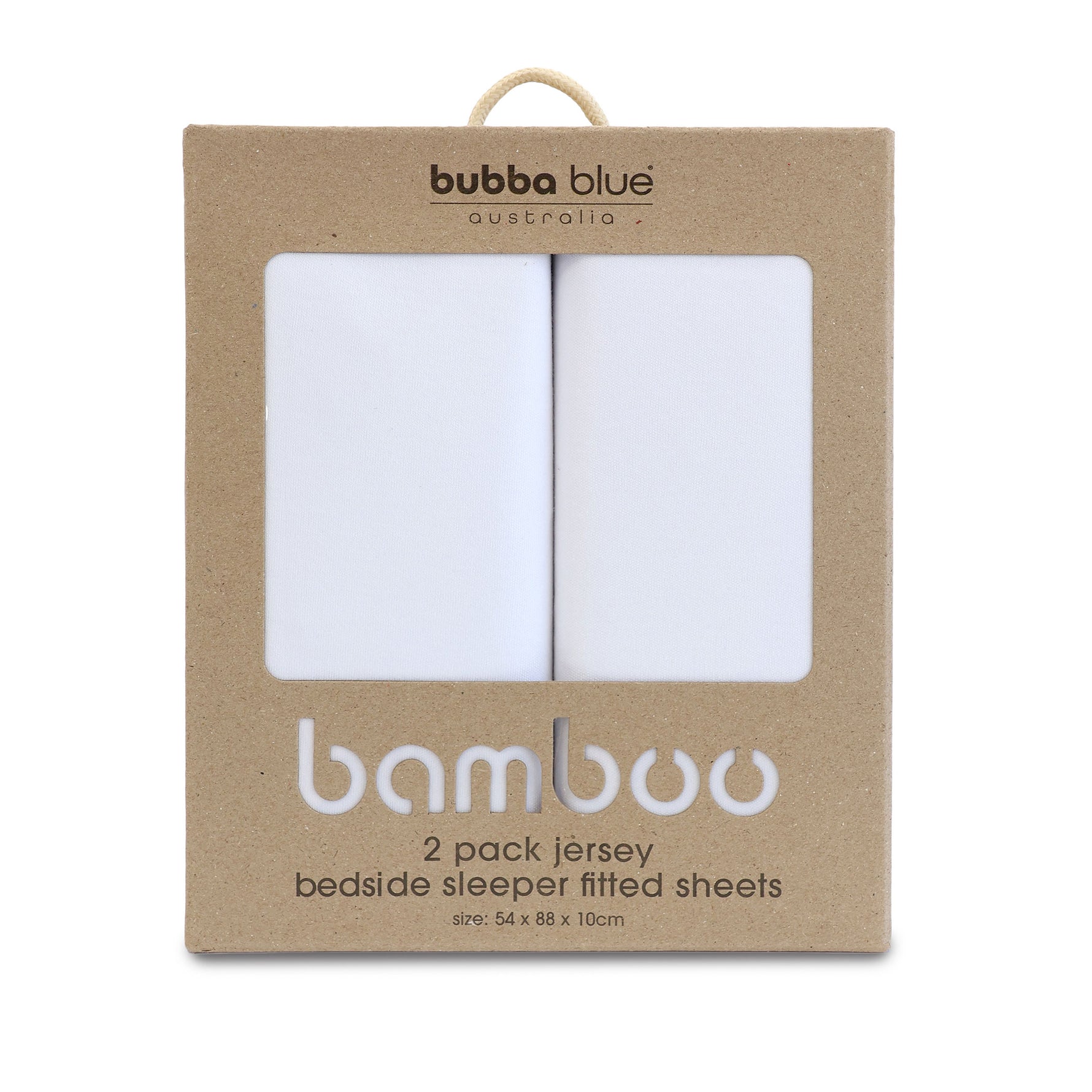 Bamboo White 2pk Co Sleeper/Bedside Sleeper Jersey Fitted sheets - Bubba Blue Australia
