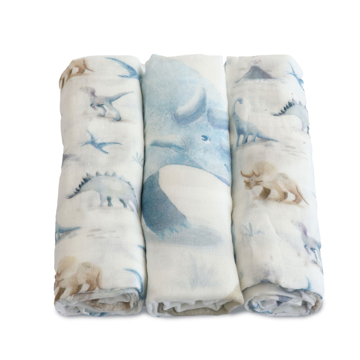 Jurassic Bamboo 3pk Muslin Wraps - Bubba Blue Australia