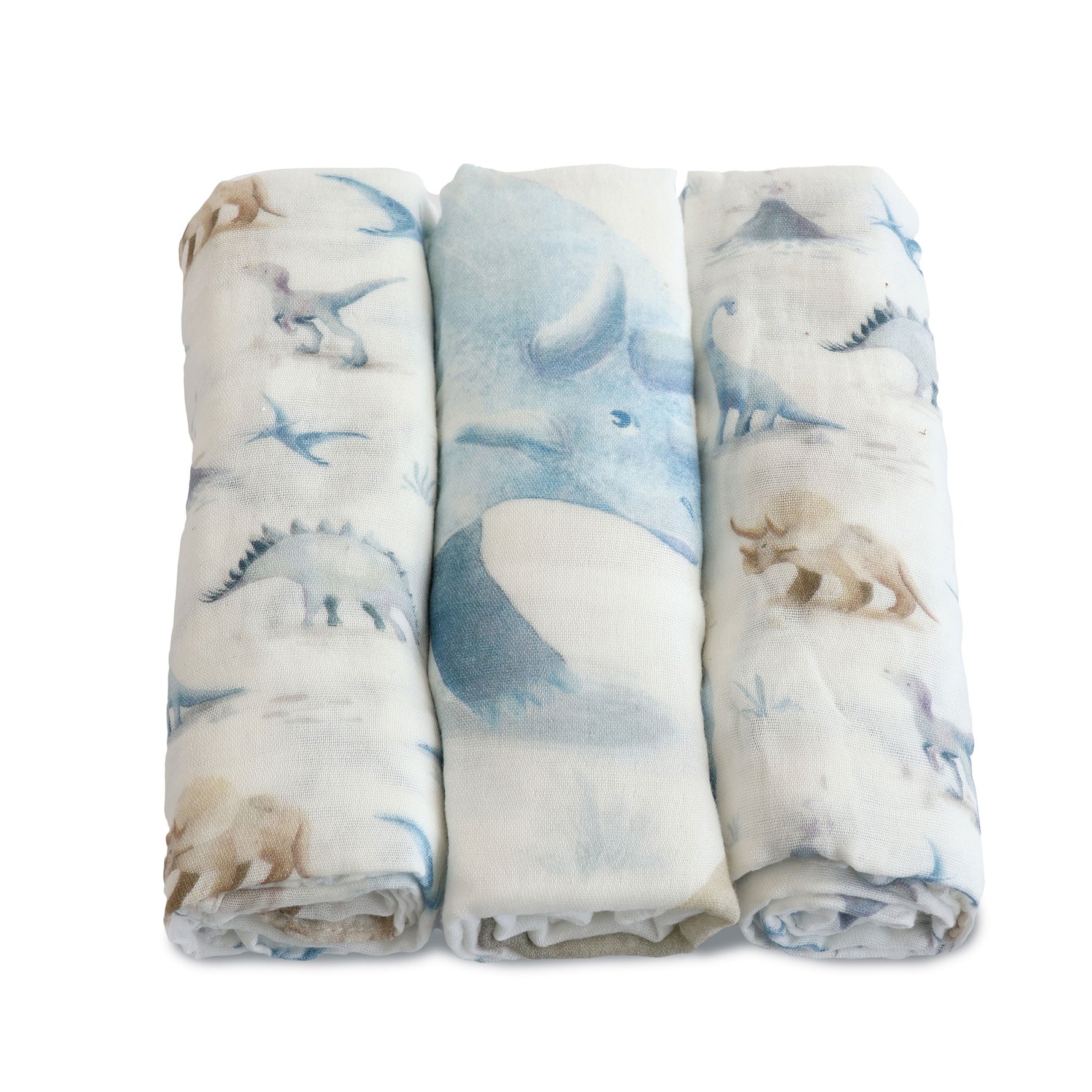 Jurassic Bamboo 3pk Muslin Wraps - Bubba Blue Australia