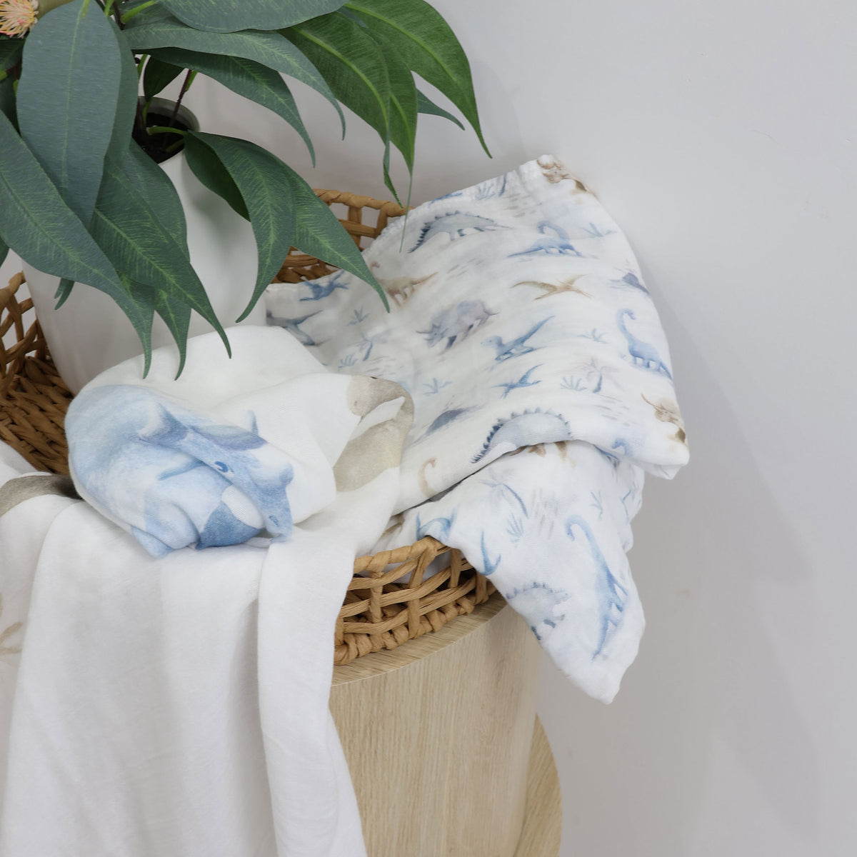 Jurassic Bamboo 3pk Muslin Wraps - Bubba Blue Australia