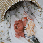 Peonies Bamboo 3pk Muslin Wraps - Bubba Blue Australia