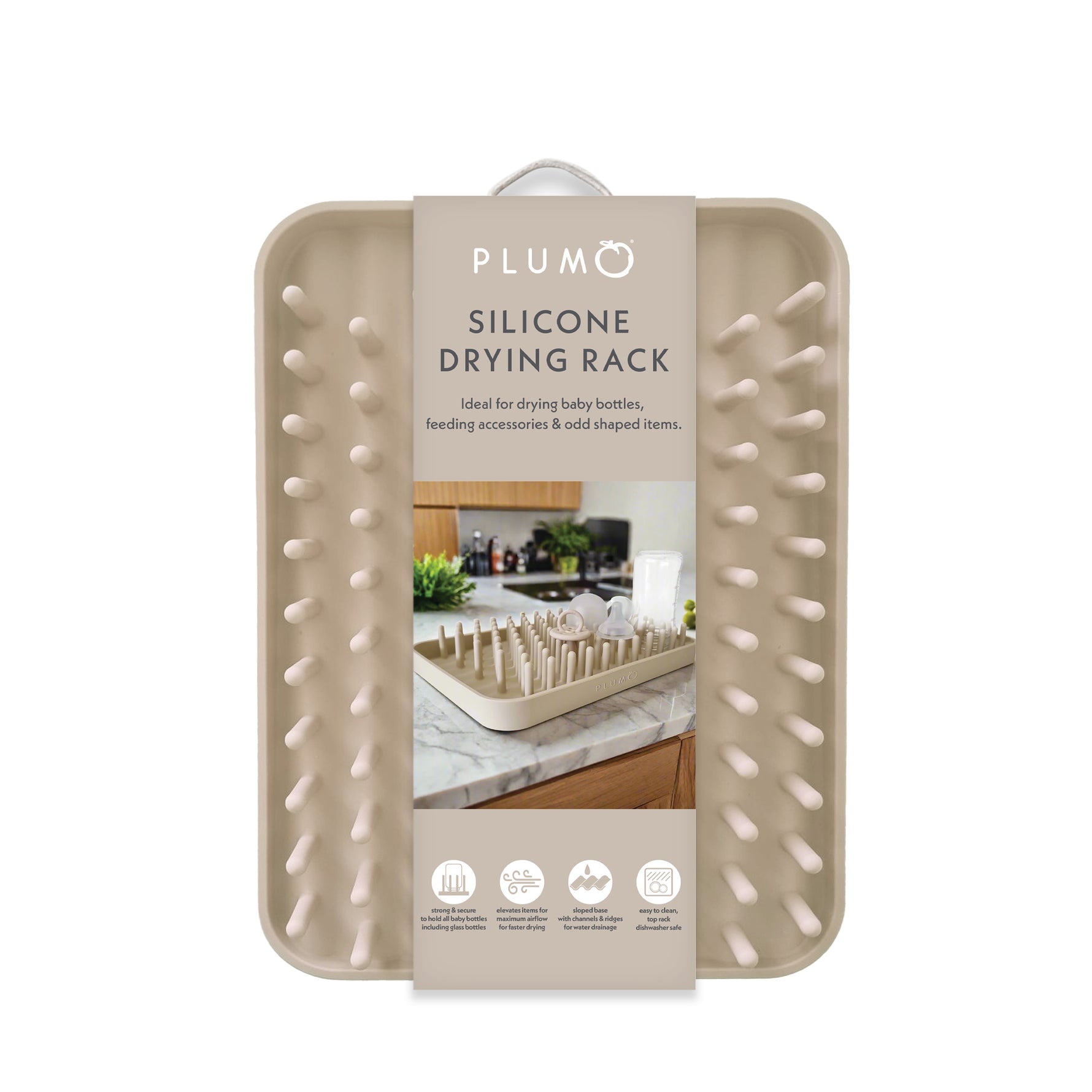 PLUM Hedgehog Silicone Drying Rack - Sand - Bubba Blue Australia