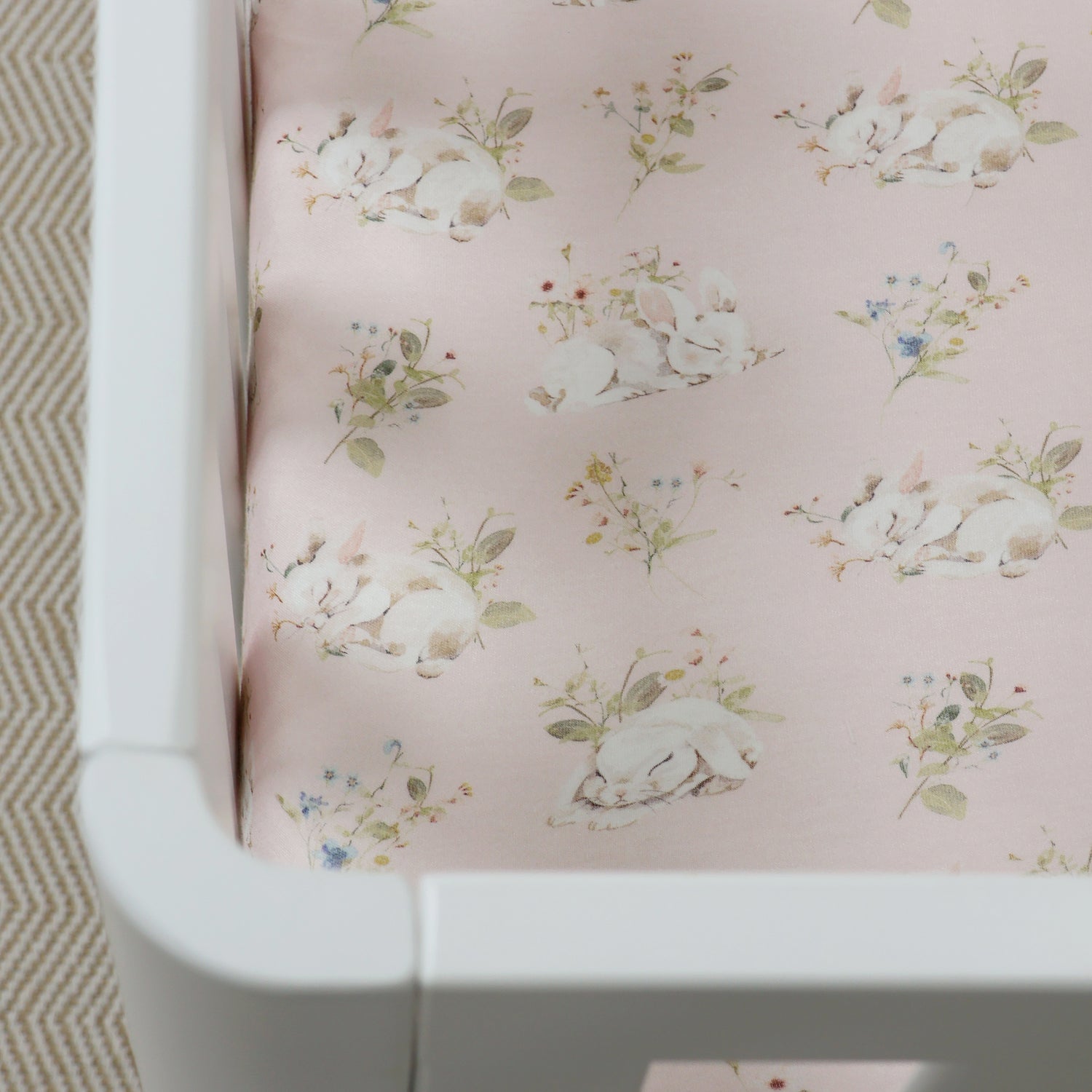 Sleeping Bunny Jersey Cot Fitted Sheet - Bubba Blue Australia