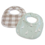 Provincial 2pk Dribble Bibs Olive/Taupe - Bubba Blue Australia