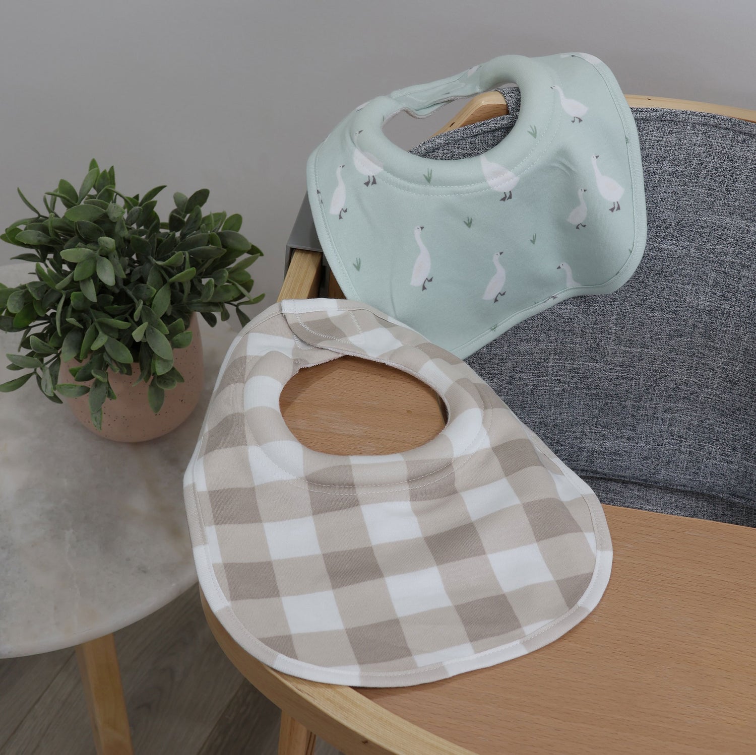 Provincial 2pk Dribble Bibs Olive/Taupe - Bubba Blue Australia