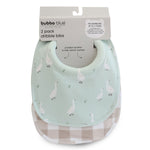 Provincial 2pk Dribble Bibs Olive/Taupe - Bubba Blue Australia