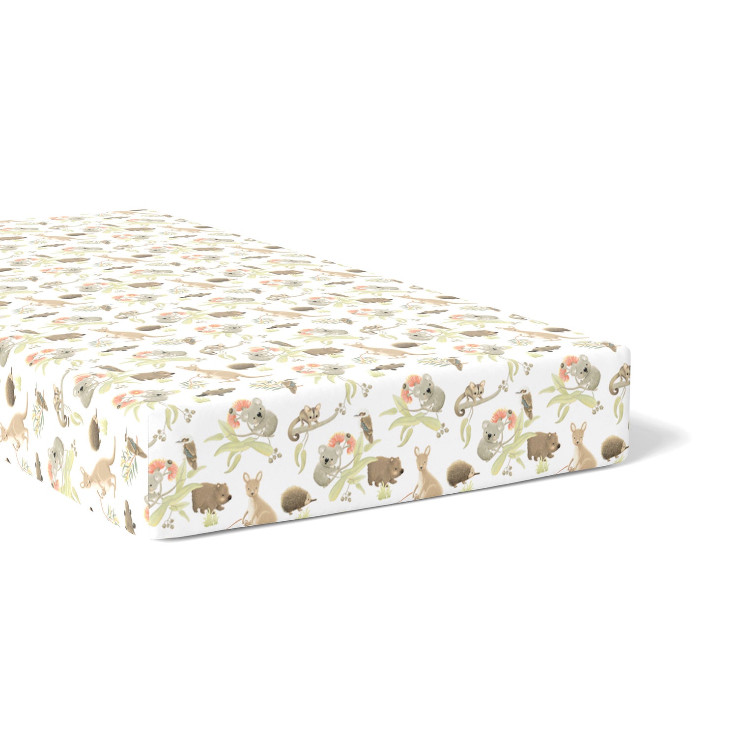 Aussie Animals Jersey Cot Fitted Sheet - Bubba Blue Australia