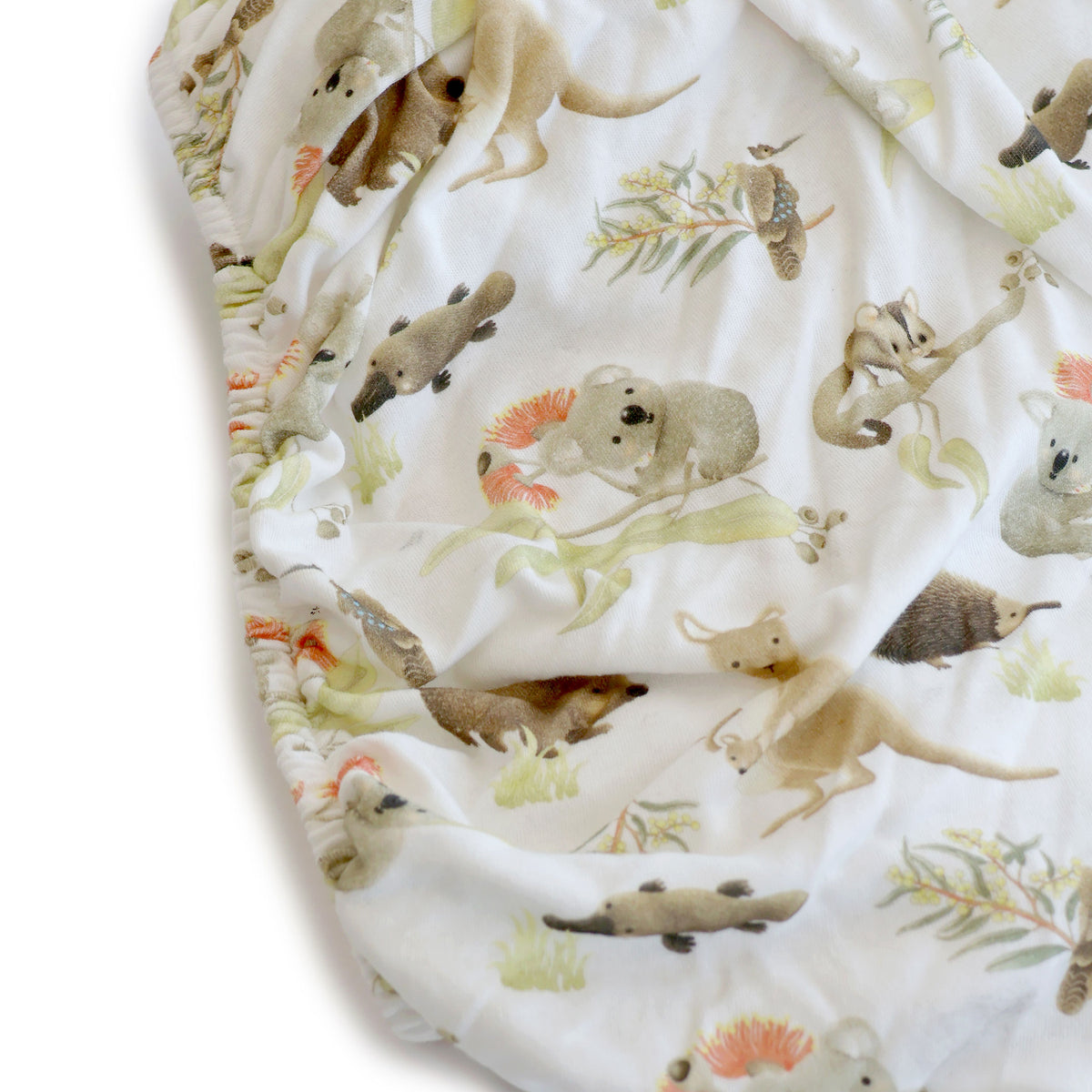 Aussie Animals Jersey Cot Fitted Sheet - Bubba Blue Australia