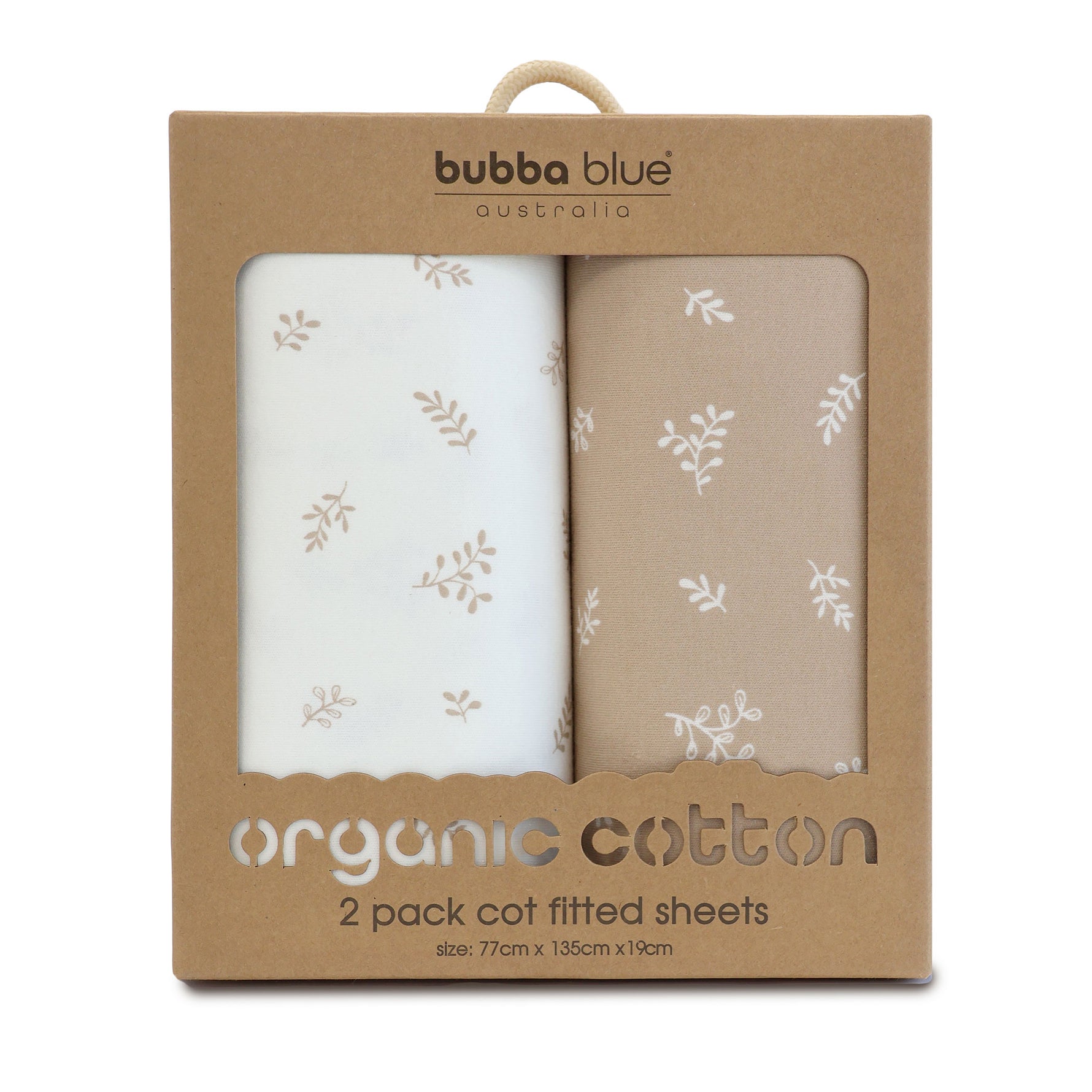 Organic Cotton 2pk Cot Fitted Sheets - Chestnut - Bubba Blue Australia