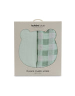 Bubba Sundae 2pk Muslin Wraps - Green Tea - Bubba Blue Australia