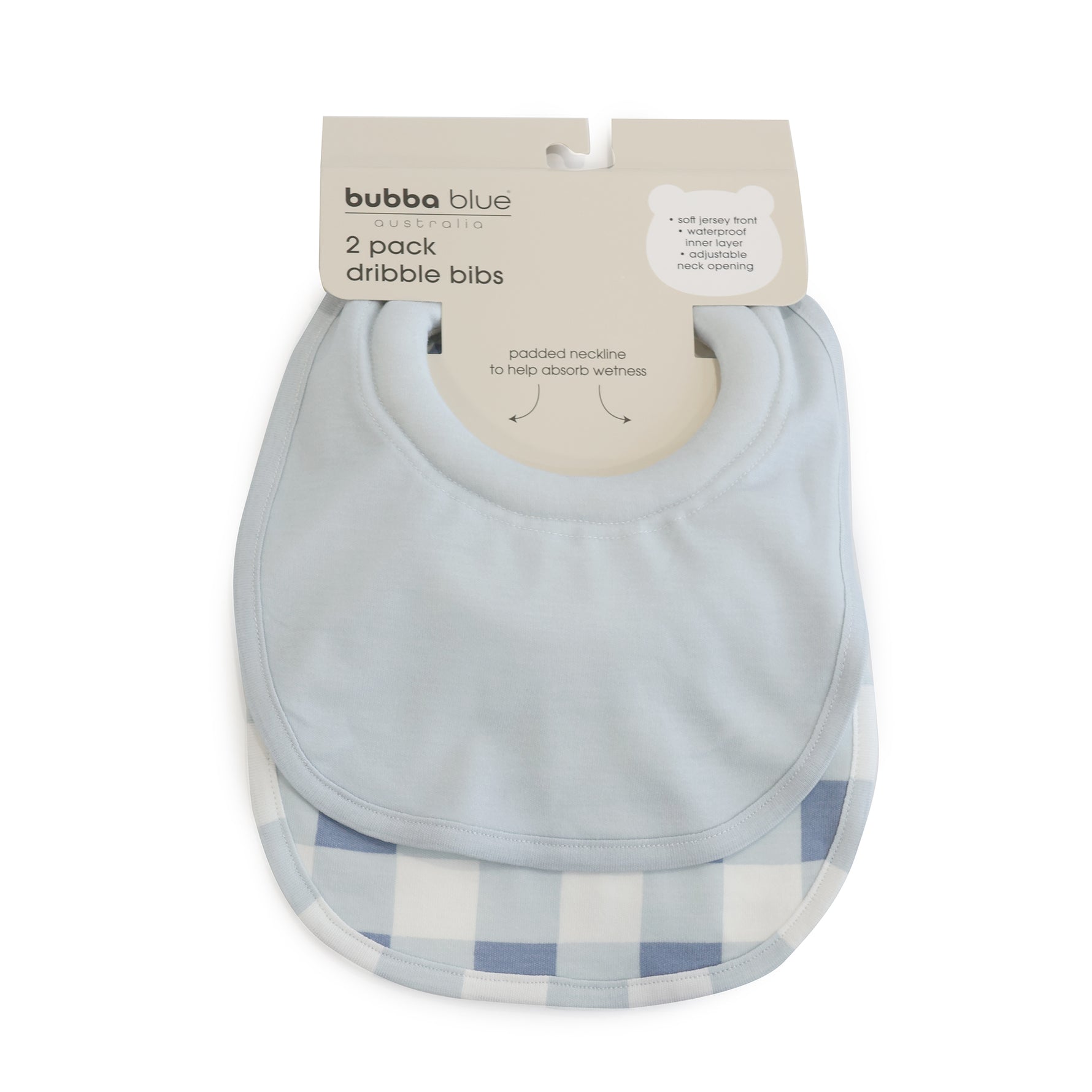 Bubba Sundae 2pk Dribble Bibs - Blueberry - Bubba Blue Australia