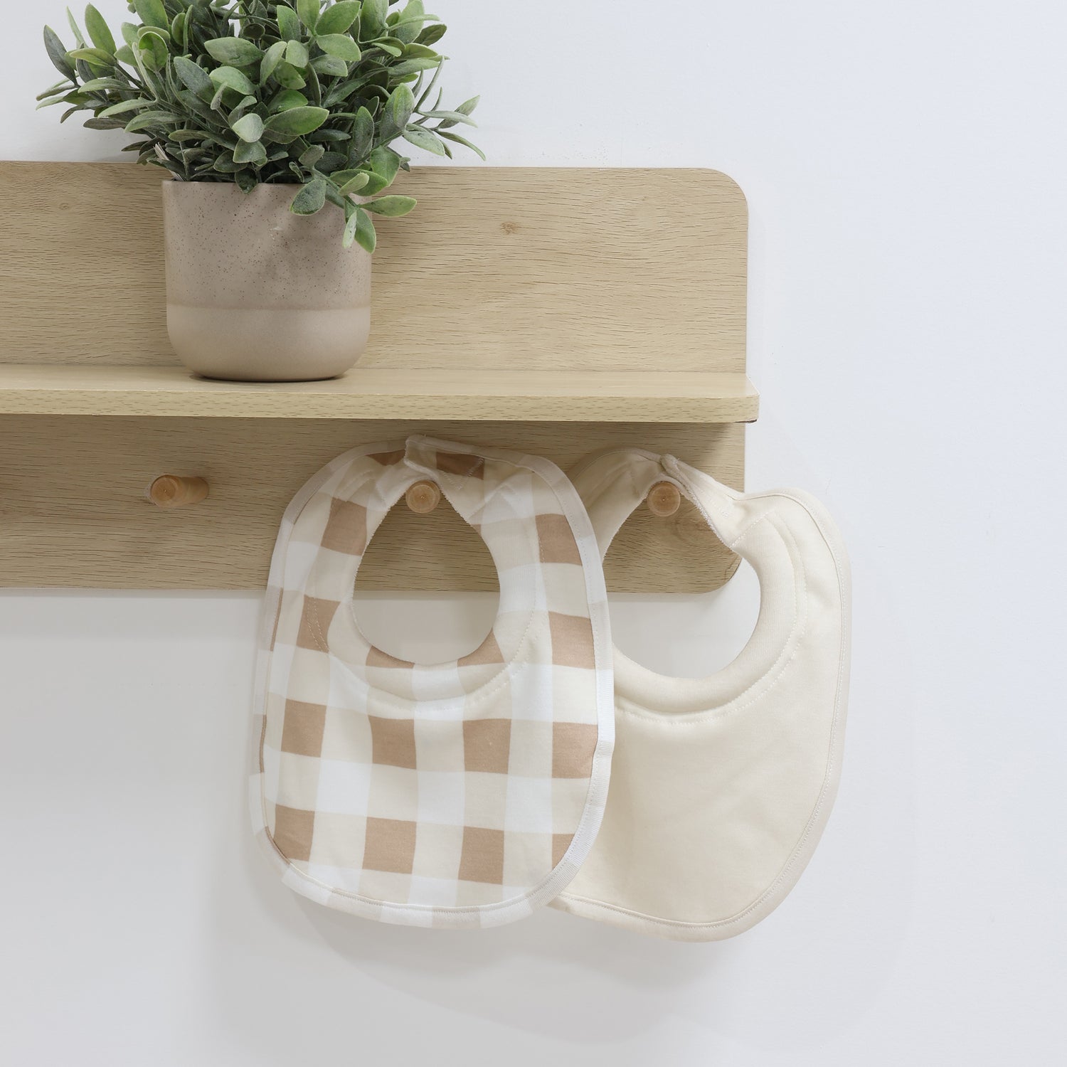 Bubba Sundae 2pk Dribble Bibs - Chestnut - Bubba Blue Australia