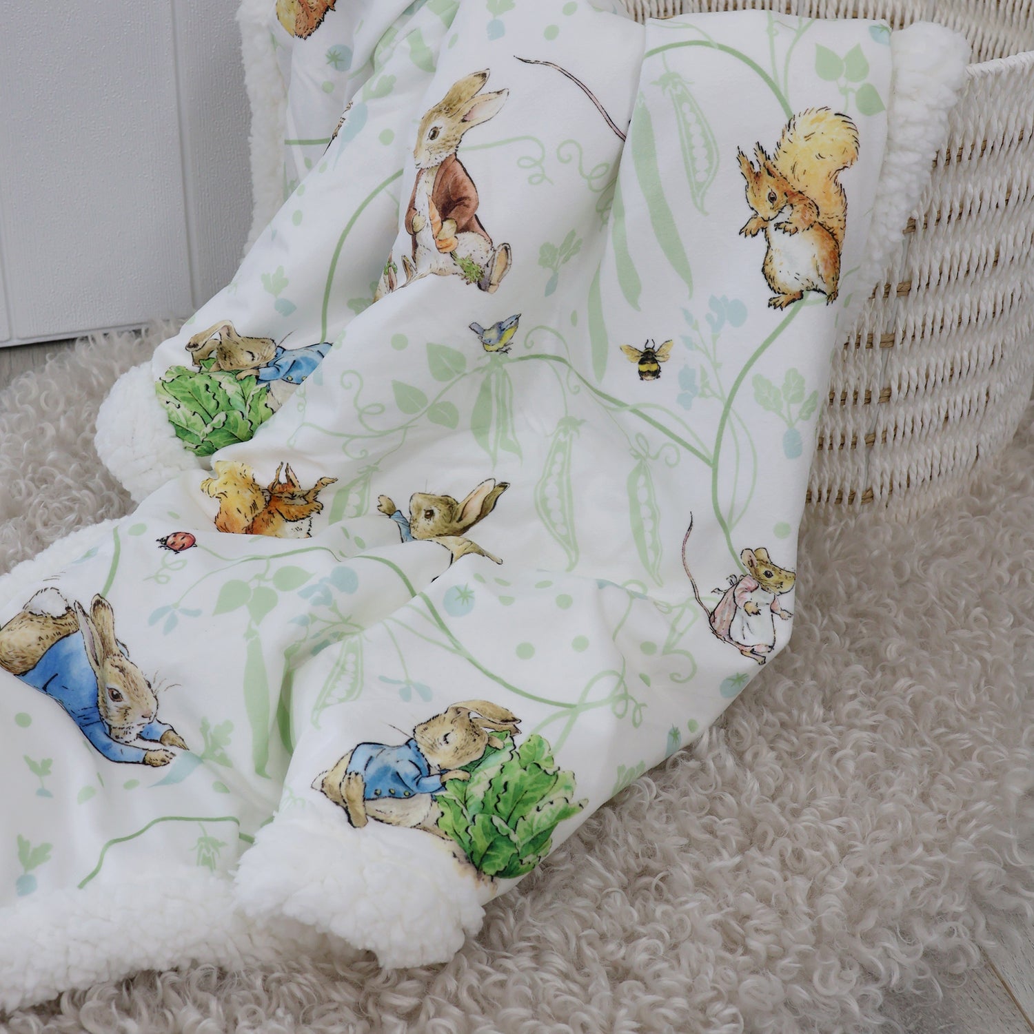 Peter Rabbit & Benjamin Bunny Fleece Cuddle Blanket - Bubba Blue Australia
