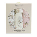 Sleeping Bunny 3pk Muslin Wraps - Bubba Blue Australia
