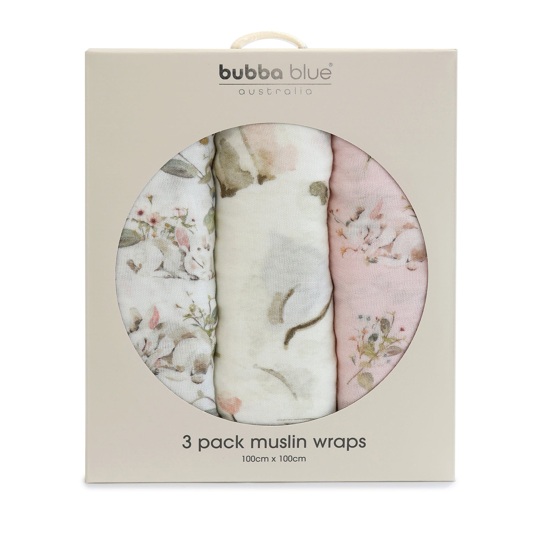Sleeping Bunny 3pk Muslin Wraps - Bubba Blue Australia