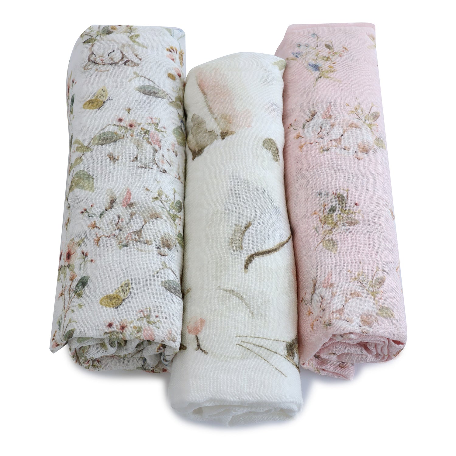Sleeping Bunny 3pk Muslin Wraps - Bubba Blue Australia