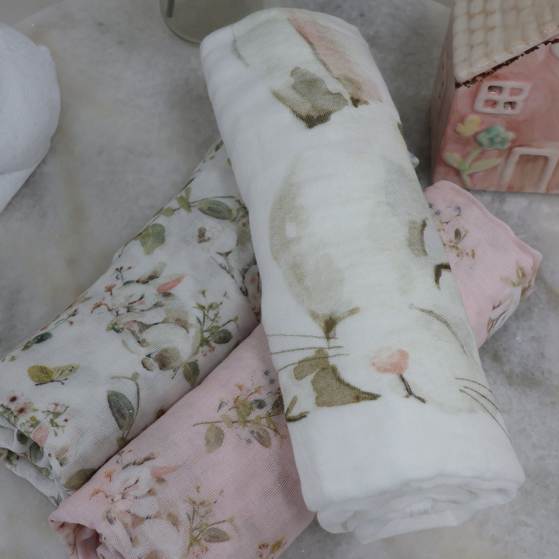 Sleeping Bunny 3pk Muslin Wraps - Bubba Blue Australia