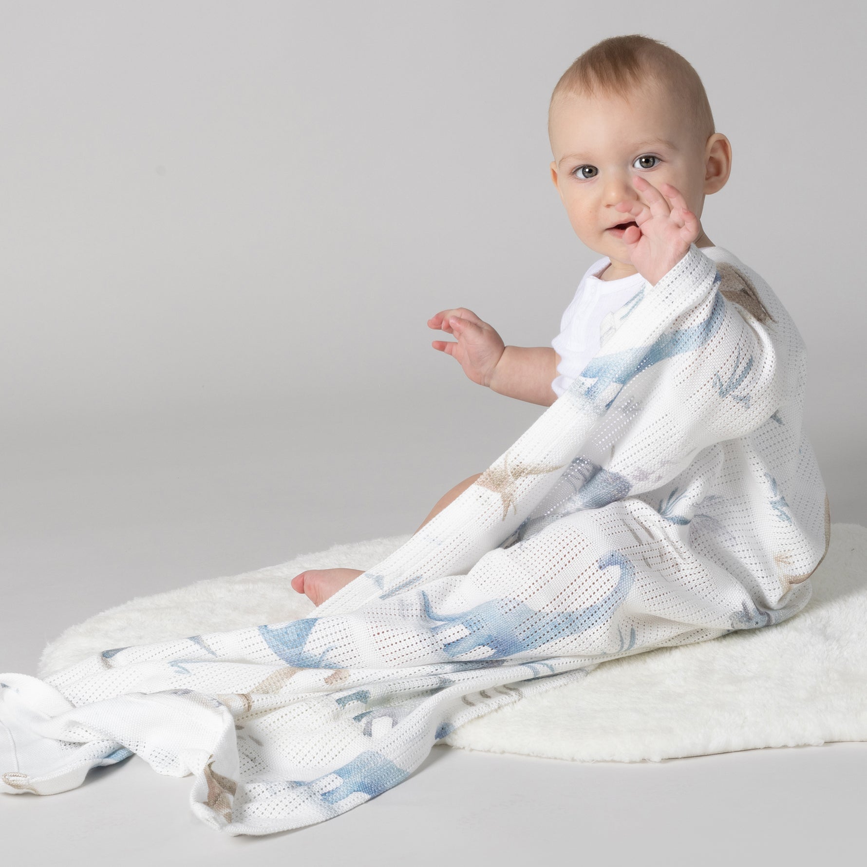 Jurassic Bamboo Cellular Blanket - Bubba Blue Australia