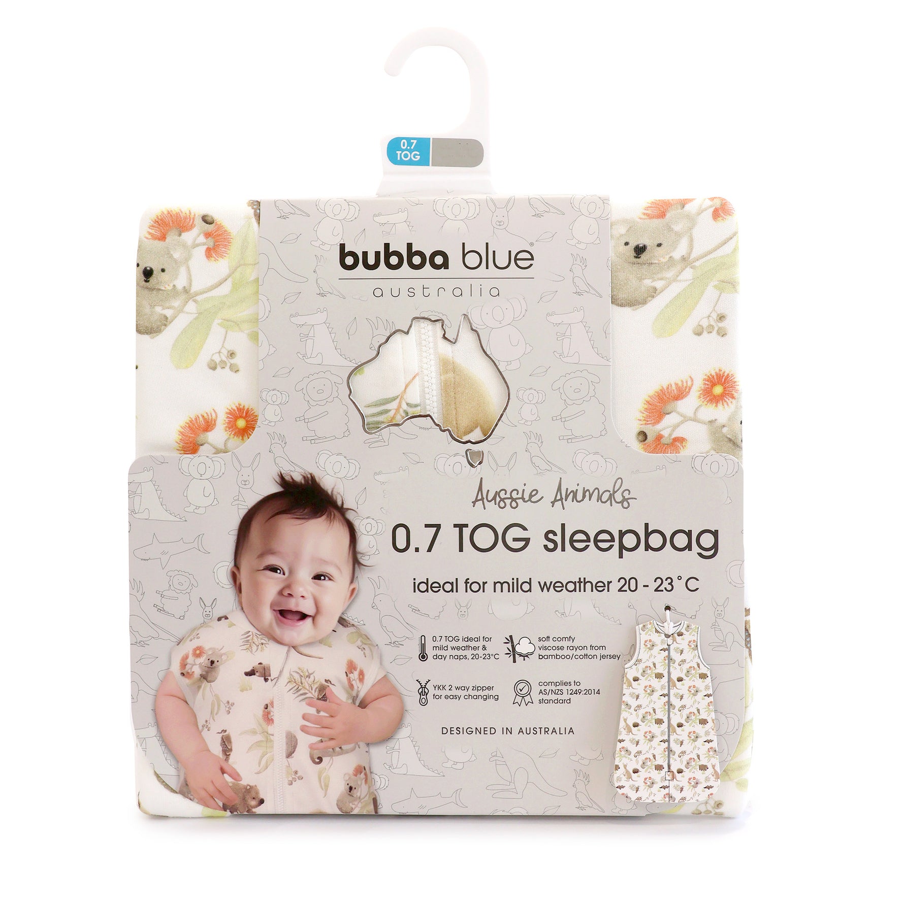 Aussie Animals 0.7 TOG Sleep Bag - Bubba Blue Australia