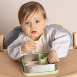 Nordic Smock Bib - Grey/Sand - Bubba Blue Australia