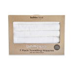 Bamboo White 7 pack Nappies / Towelling Squares - Bubba Blue Australia